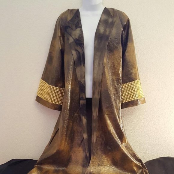 Medieval Tudors Inspired Faux Croc Maxi Coat - Picture 3 of 8